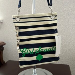 Girl Scouts canvas crossbody bag with a free Girl Scout pin